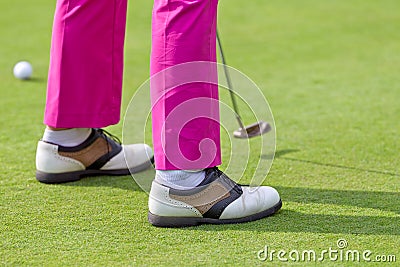 Putt on golf course Stock Photo