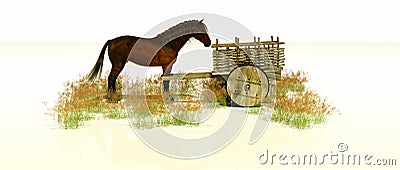 A cart before the horse Stock Photo