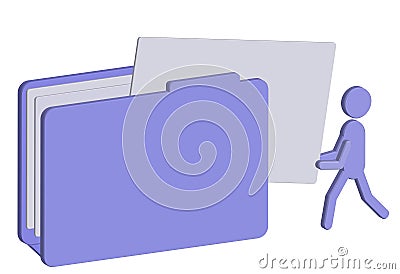 Putting files to a folder 3d Stock Photo