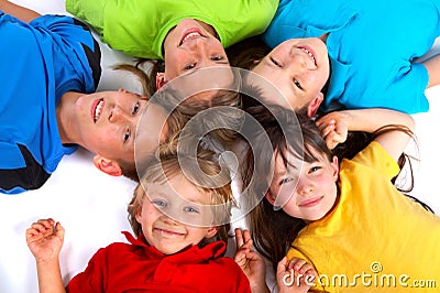 Putting heads together Stock Photo