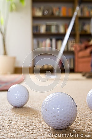 Putting practice in the home. Stock Photo