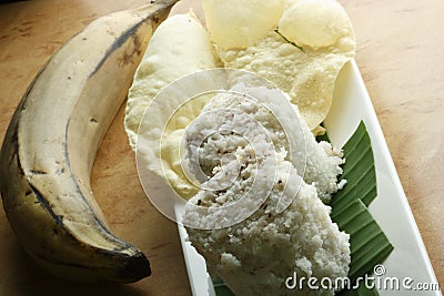 Puttu Papad - A breakast dish of Kerala, India Stock Photo