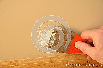 Putty Knite with Spackling Paste Stock Photo