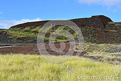 Puukohola Heiau National Historic Site in Waimea on Big Island, Hawaii Stock Photo