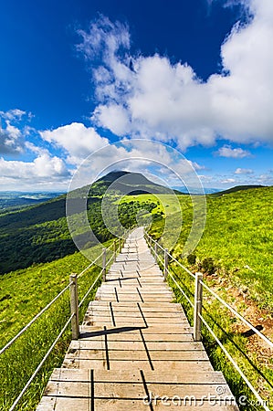 Puy de Dome mountain and Auvergne landscape Stock Photo