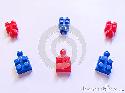 Puzzel plastic colorful. construction blocks or brick toy. Children concept of education, development and growth. Stock Photo