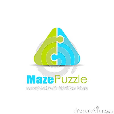 Puzzle abstract vector logo Vector Illustration