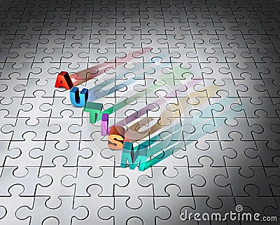 Puzzle Of Autism And Autistic Diagnosis Cartoon Illustration