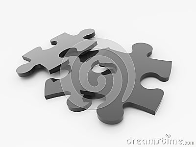 Puzzle black isolated Stock Photo