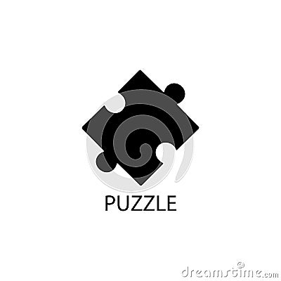 Puzzle black sign icon. Vector illustration eps 10 Cartoon Illustration