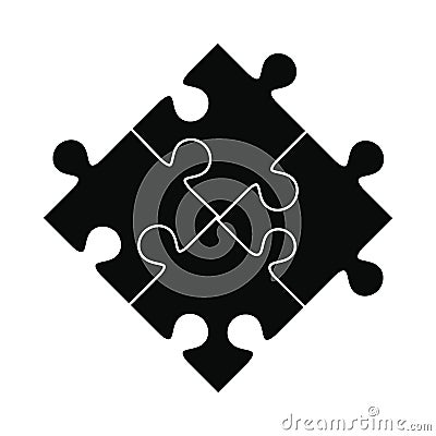 Puzzle black simple icon Stock Photo