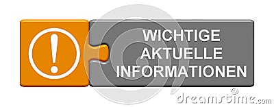 Puzzle Button: Importatnt current Informations in german language Stock Photo
