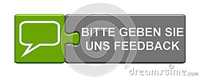 Puzzle Button: Please give Feedback german Stock Photo