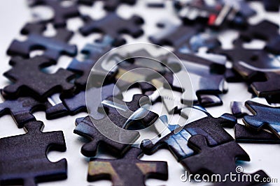 Puzzle collect a picture jigsaw symbol welter mess chaos turmoil Stock Photo