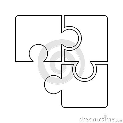 Puzzle compatible icon vector. Jigsaw agreement illustration. Cooperation solution logo. Vector Illustration