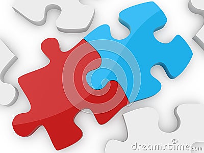 Puzzle connection Stock Photo