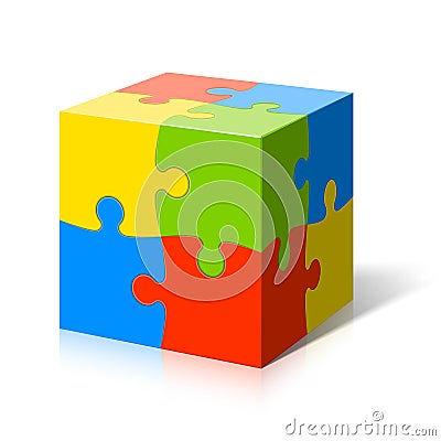 Puzzle cube Vector Illustration