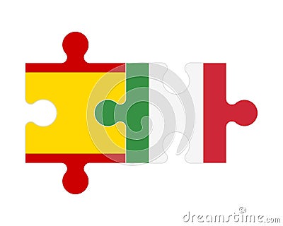 Puzzle of flags of South Korea and Italy, vector Vector Illustration