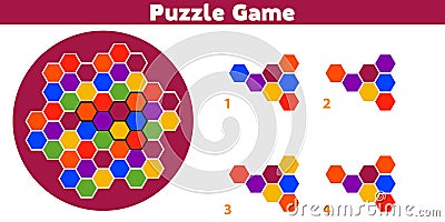 Puzzle game. Complete the Pattern Education logic game for preschool kids. Vector Illustration Stock Photo