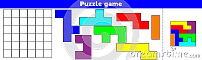 Puzzle game. Complete the Pattern. Education logic game for preschool kids. Vector Illustration Stock Photo