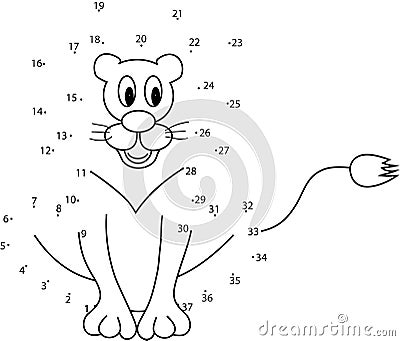 Puzzle game for kids : lion Stock Photo