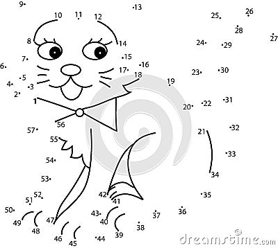 Puzzle game for kids : cat Stock Photo