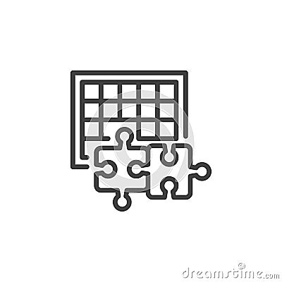 Puzzle game line icon Vector Illustration