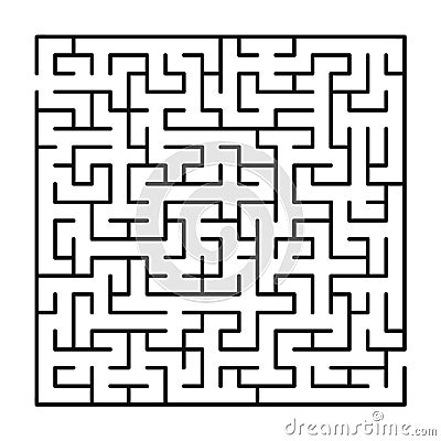 Abstract maze / labyrinth with entry and exit. Vector Illustration