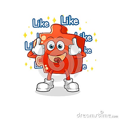 Puzzle give lots of likes. cartoon vector Vector Illustration