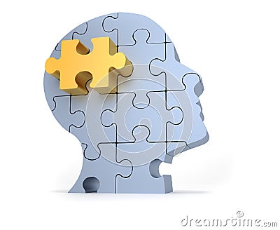 Puzzle head Cartoon Illustration