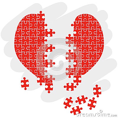 Puzzle heart vector Vector Illustration