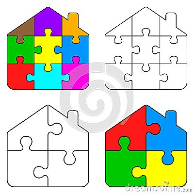 Puzzle home Vector Illustration