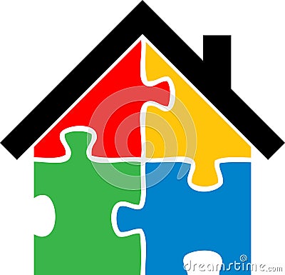 Puzzle home Vector Illustration