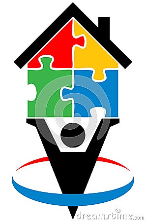 Puzzle home Vector Illustration