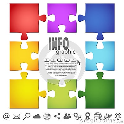 puzzle info graphic Vector Illustration