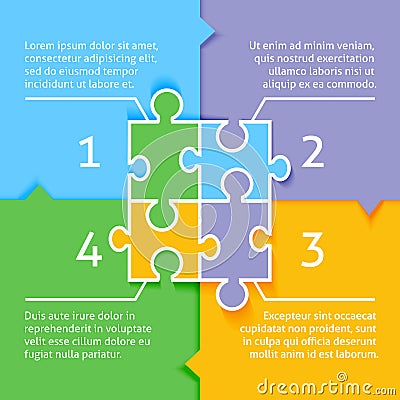 Puzzle infographic background Vector Illustration