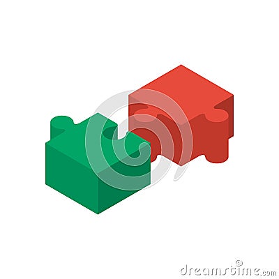Puzzle isometry icon Vector Illustration