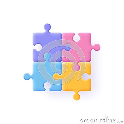 Puzzle, jigsaw, incomplete data concept. Vector Illustration