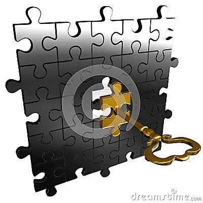 Puzzle key Stock Photo