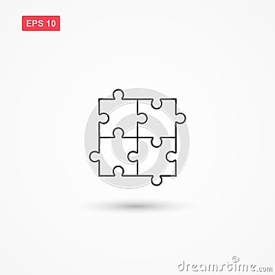 Puzzle line icon vector 2 Vector Illustration