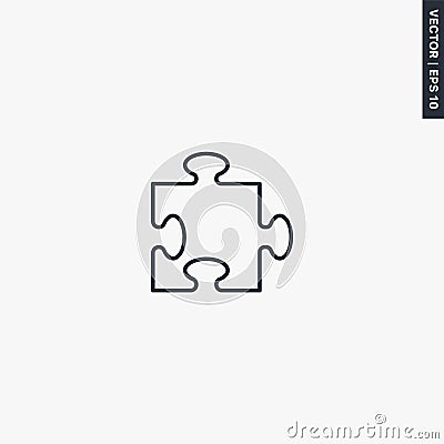 Puzzle, linear style sign for mobile concept and web design Vector Illustration