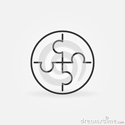 Puzzle linear vector concept circular icon Stock Photo