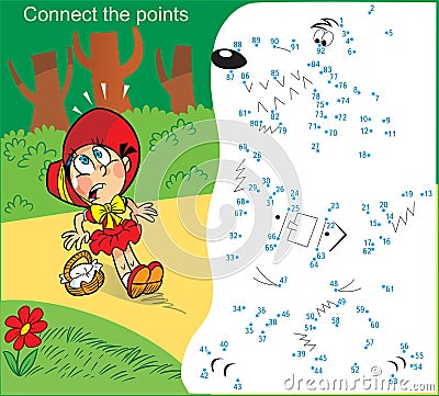 puzzle with a little girl who goes through the fores Vector Illustration