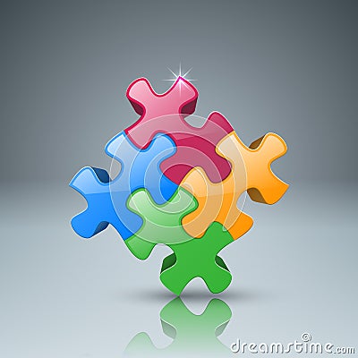 Puzzle logo. Business Infographics. Vector Illustration