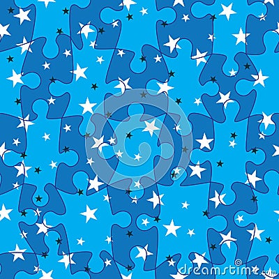 Puzzle Match Stars Seamless Pattern_eps Vector Illustration