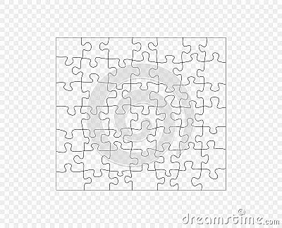 Puzzle, mosaic dark outline. Jigsaw. Vector pattern, a silhouette. the element is isolated on a transparent background Vector Illustration