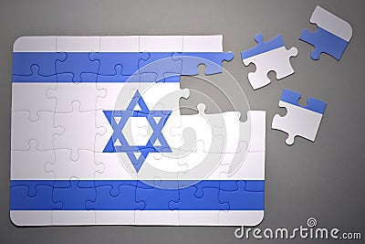 Puzzle with the national flag of israel Stock Photo