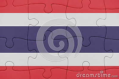 Puzzle with the national flag of thailand Stock Photo