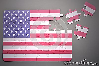 Puzzle with the national flag of united states of america Stock Photo