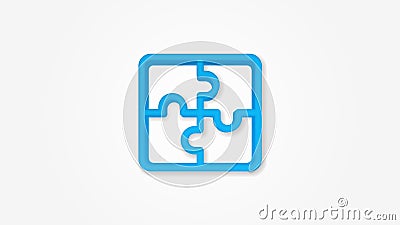 puzzle part, jigsaw piece, solution realistic icon. 3d line vector illustration. Top view Vector Illustration